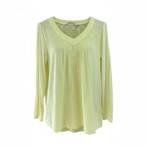 Soft Surroundings Top Embroidered Long Sleeve Sz M